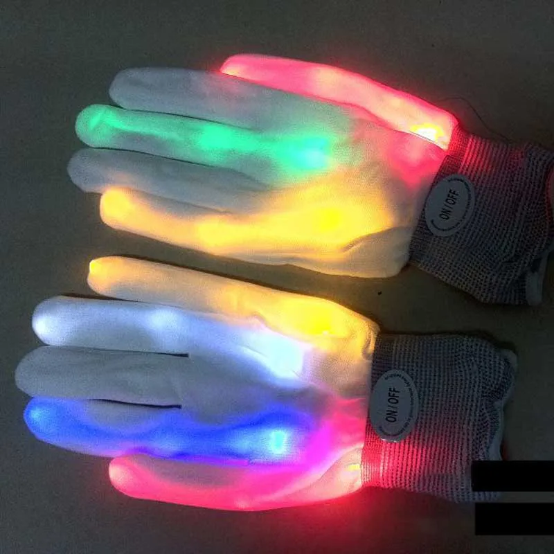 1PCS Creative Personality LED Lighting Glovers Colorful Luminous Halloween Christmas Party Cosplay Gift Flashing Glove