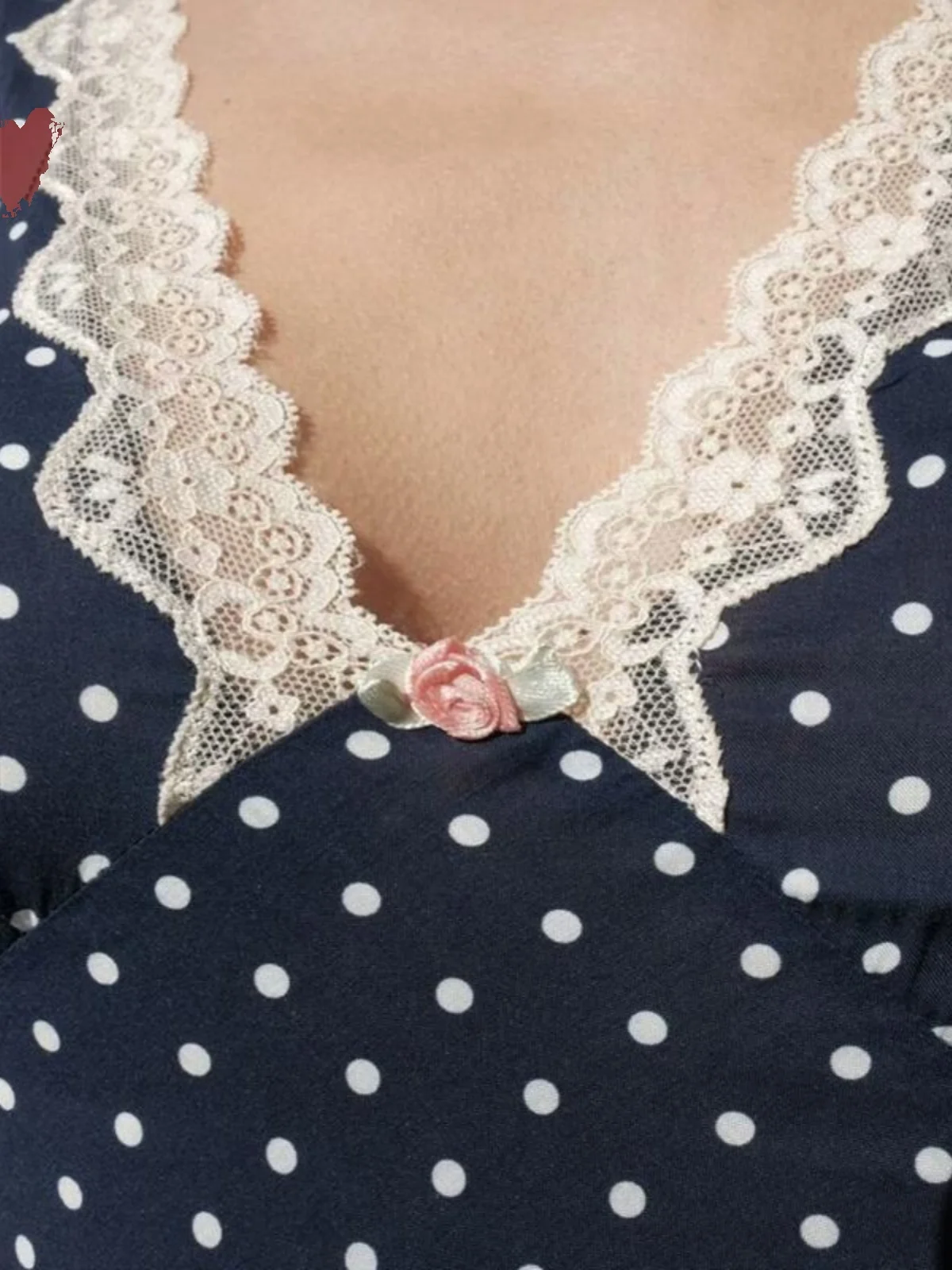 Retro Polka Dot Spitze Spleißen V-ne Schlankheits Design Lange Dr Tea Break A-linie Rock ort Sve Frühling Sommer Herbst frauen...