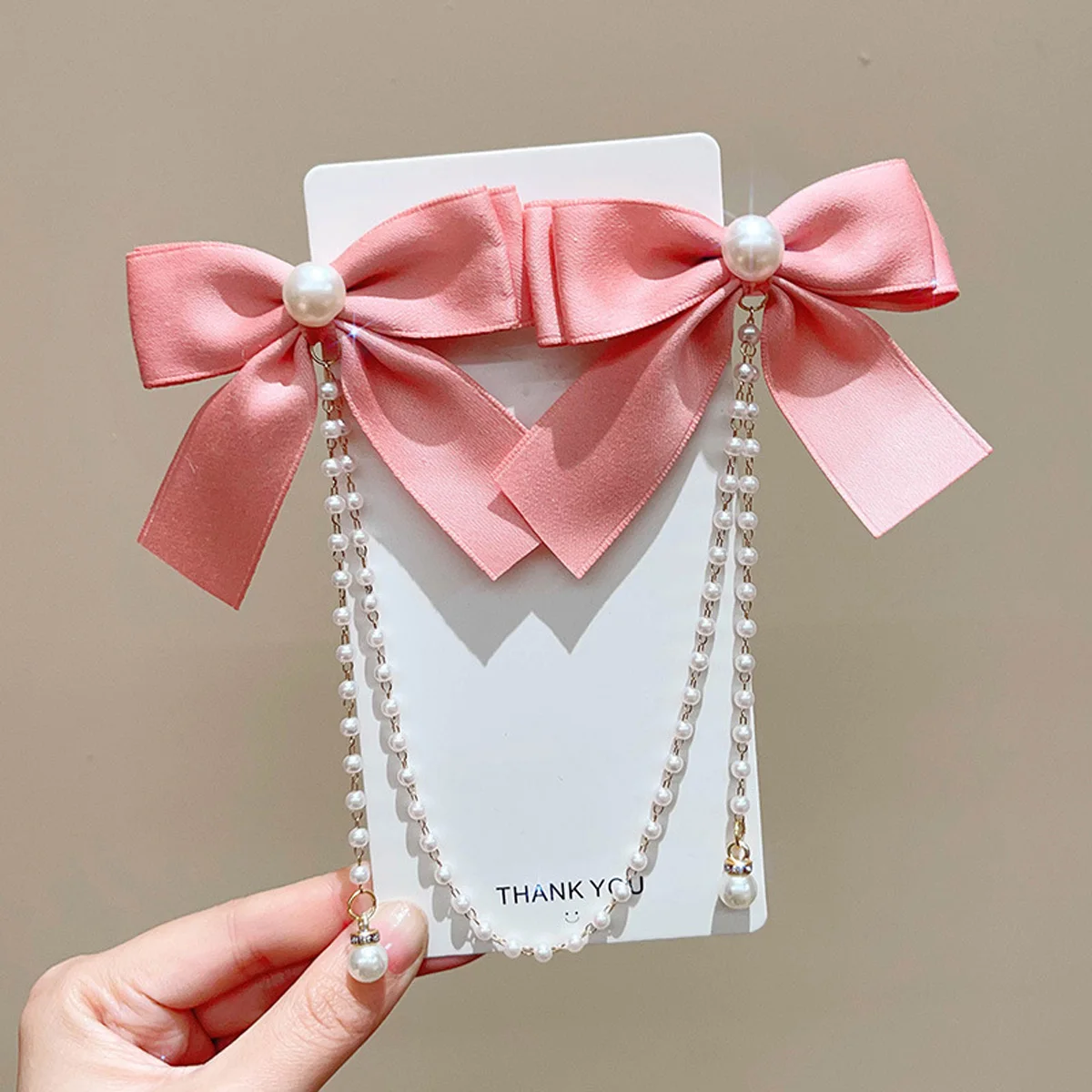 Pearl Bow Hairpin Princess Fringe Forehead Chain A Pair of Bobby Pins Sweet Cute Elegant Hair Accessories