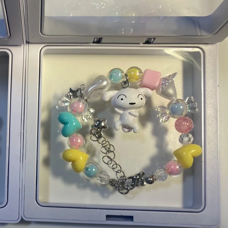 Genuine Crayon Shin-chan Mini Figure Bracelet Blind Box Adorable Bracelet Kawaii Cute Doll Collectible Toy Perfect Birthday Gift