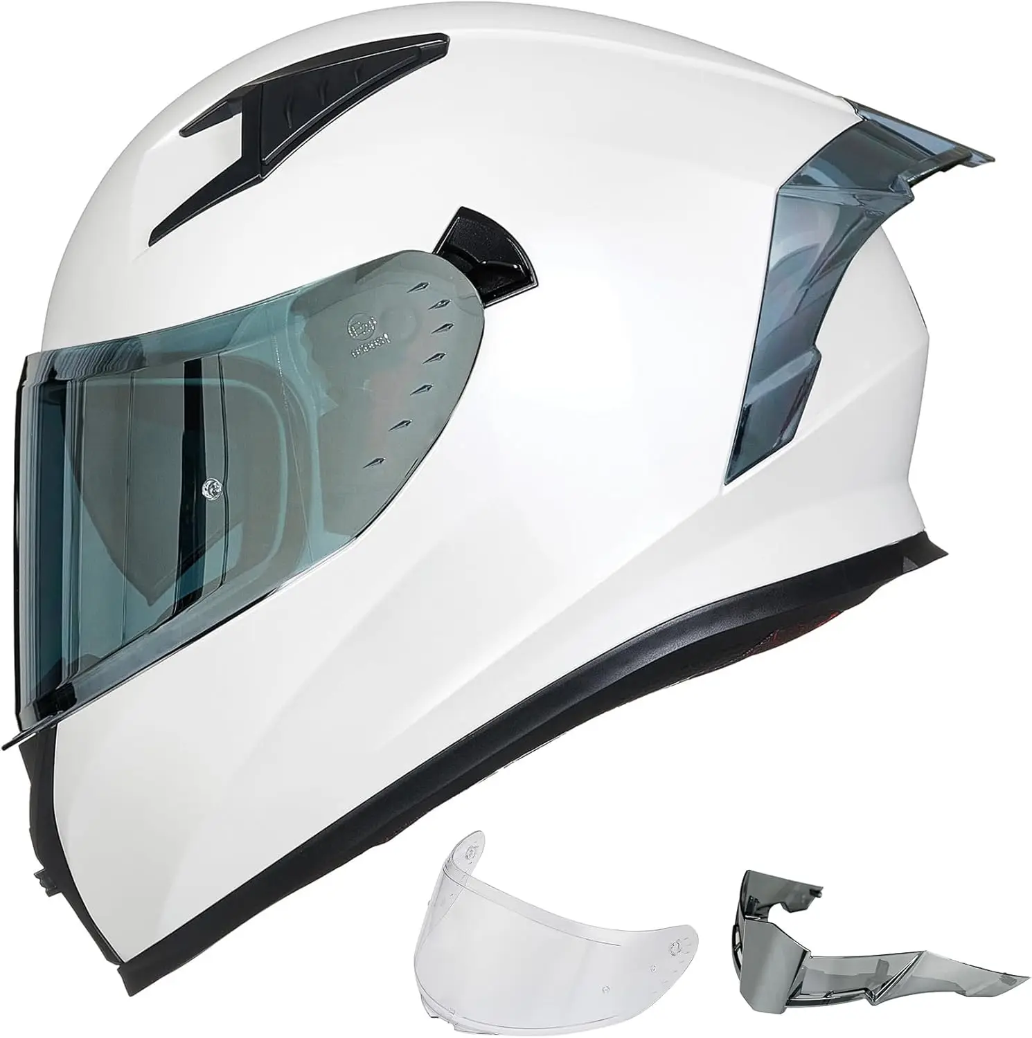 

(Large)Motorcycle Helmet Full Face with Pinlock Compatible Clear&Tinted Visors and Fins Street Bike Motocross Casco DOT Model Z5