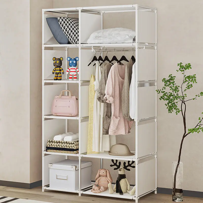 

Indoor Simple Floor Hanging Cloth Wardrobe Multi-layer Storage Coat Rack Large-capacity Clothes Bedroom Cabinet Home Furniture