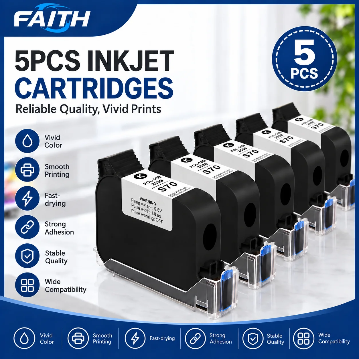 Eco Solvent Ink Cartridge - Faith 6개입 잉크 카트리지 잉크젯 프린터