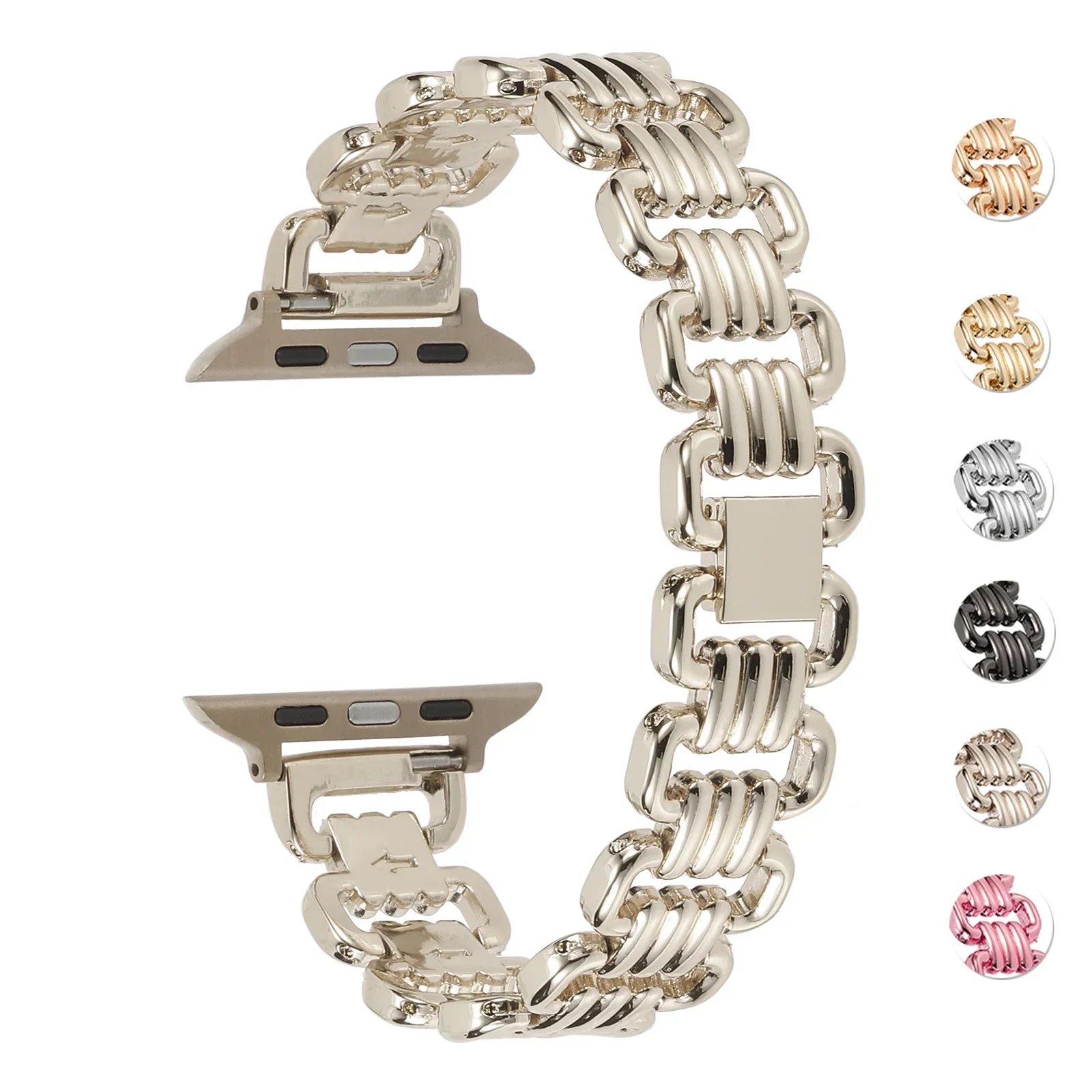 سلسلة حزام ساعة اليد لسلسلة ساعات أبل 10 9 8 7 6 5 4 3 2 Se سوار معدني IWatch Ultra 49 46 42 44 38 40 مللي متر حزام (استيك) ساعة #2