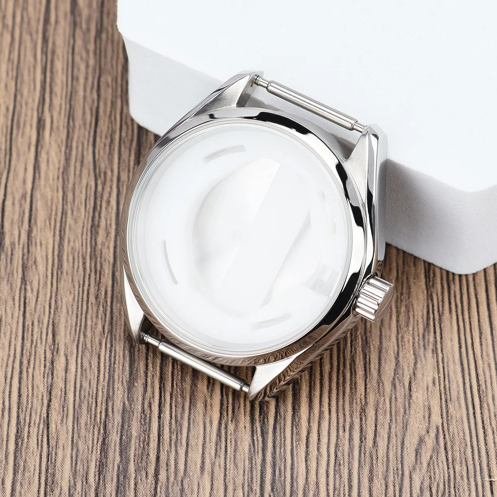 

30.3mm case Polished Silver Watch Cases Watch Accessories solid stainless steel cover For Miyota 2035 Quartz Movt 24.5mm Dial