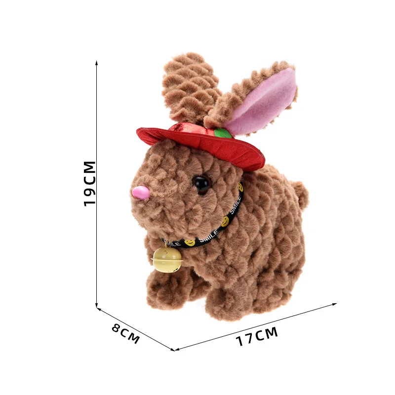 Conejo eléctrico con campana súper bonito, sombrero con orejas largas, juguetes de peluche suaves, diversión creativa, salta y corteza, conejo eléctrico para mascotas, regalos de cumpleaños