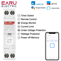 eWelink WiFi Smart Circuit Breaker 1P+N 63A MCB Timer Relay Switch Energy Metering Kwh Voltage Current Protector Remote Control