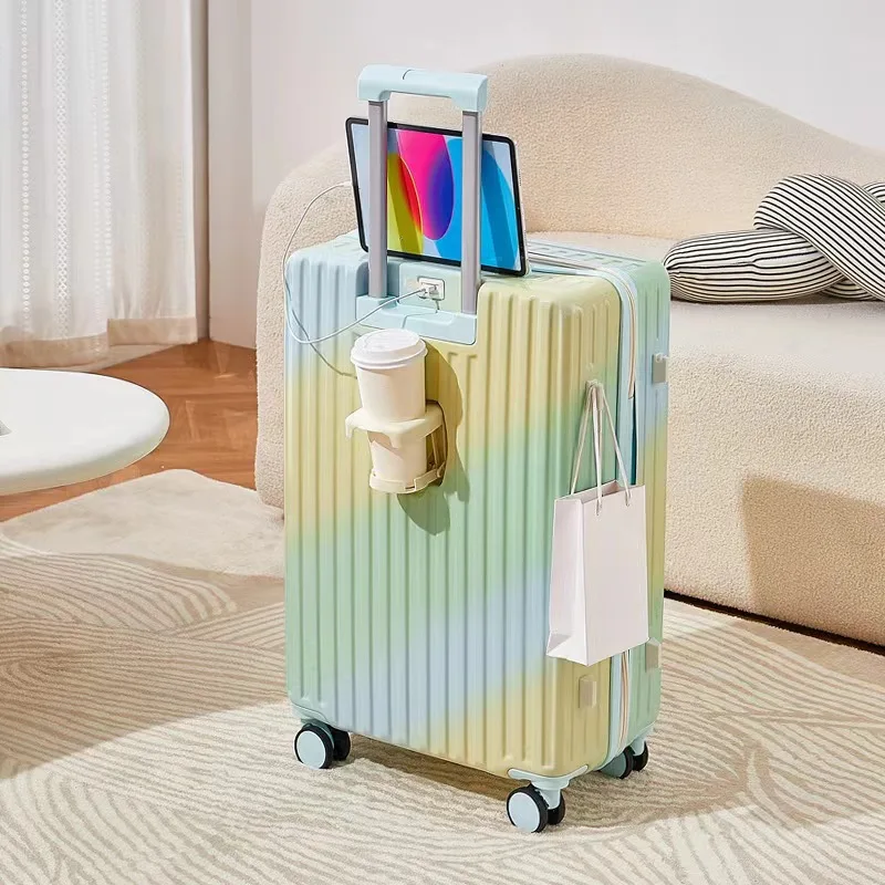 DOIAESKV new gradual change of color 20-26 inch suitcase high value trolley case password case suitcase