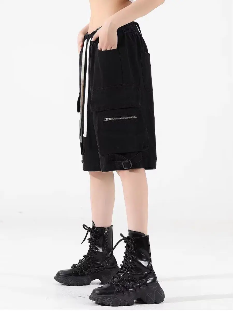 Women's Cargo Shorts Baggy Casual Big Pockets Wide Legs Half Pants Street Style Fashion Clothing Summer Plus Size