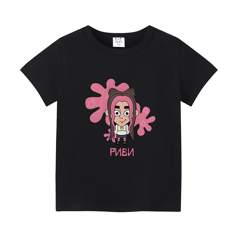 New Cute А4 Риви Print Children\'s Girl Tshirt Влад a4 Бумага Cartoon Short sleeve T Shirt Kids Summer Boy Clothes Casual Tees