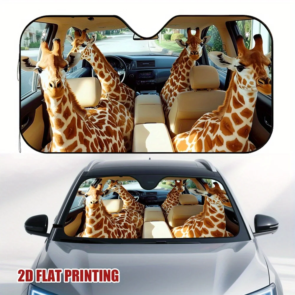 

1 шт. Солнцезащитный козырек с изображением жирафа — быстроустанавливаемый универсальный автомобильный солнцезащитный козырек с дизайном жирафа, прочный и стильный для City Com