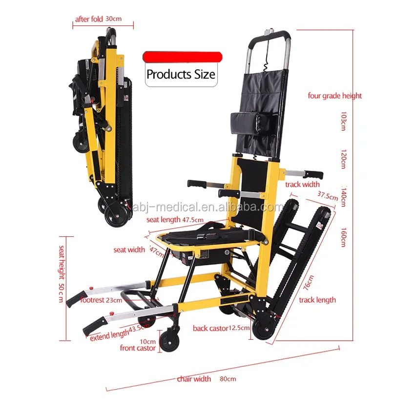 Escalier pliant en aluminium, escalade électrique, batterie au lithium