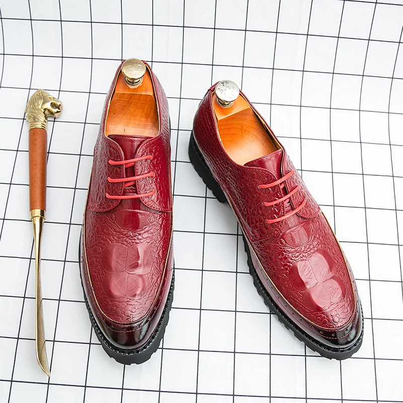 

Дизайнерские новые мужские повседневные туфли-оксфорды с острым крокодиловым принтом, мужское свадебное платье, официальная свадебная обувь для выпускного вечера, большой размер