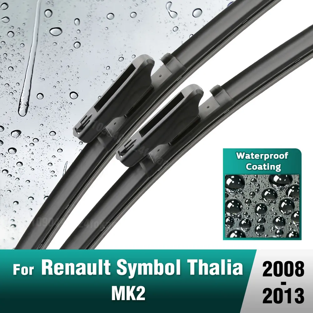 

Silicone & rubber Front Wiper Blades Set For Renault Symbol Thalia MK2 2008 - 2013 Windshield Windscreen Window Brush 24"+16"