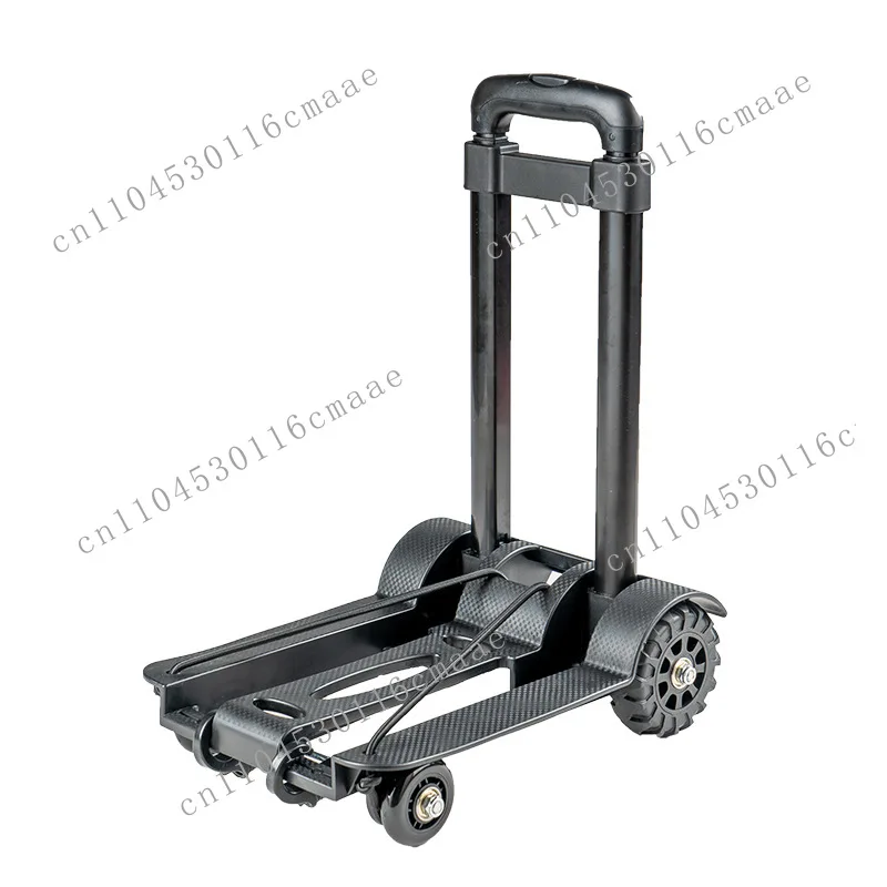 Suitable for iron pipe trolley silent trolley portable luggage cart folding reinforcement thickened shopping cart handling