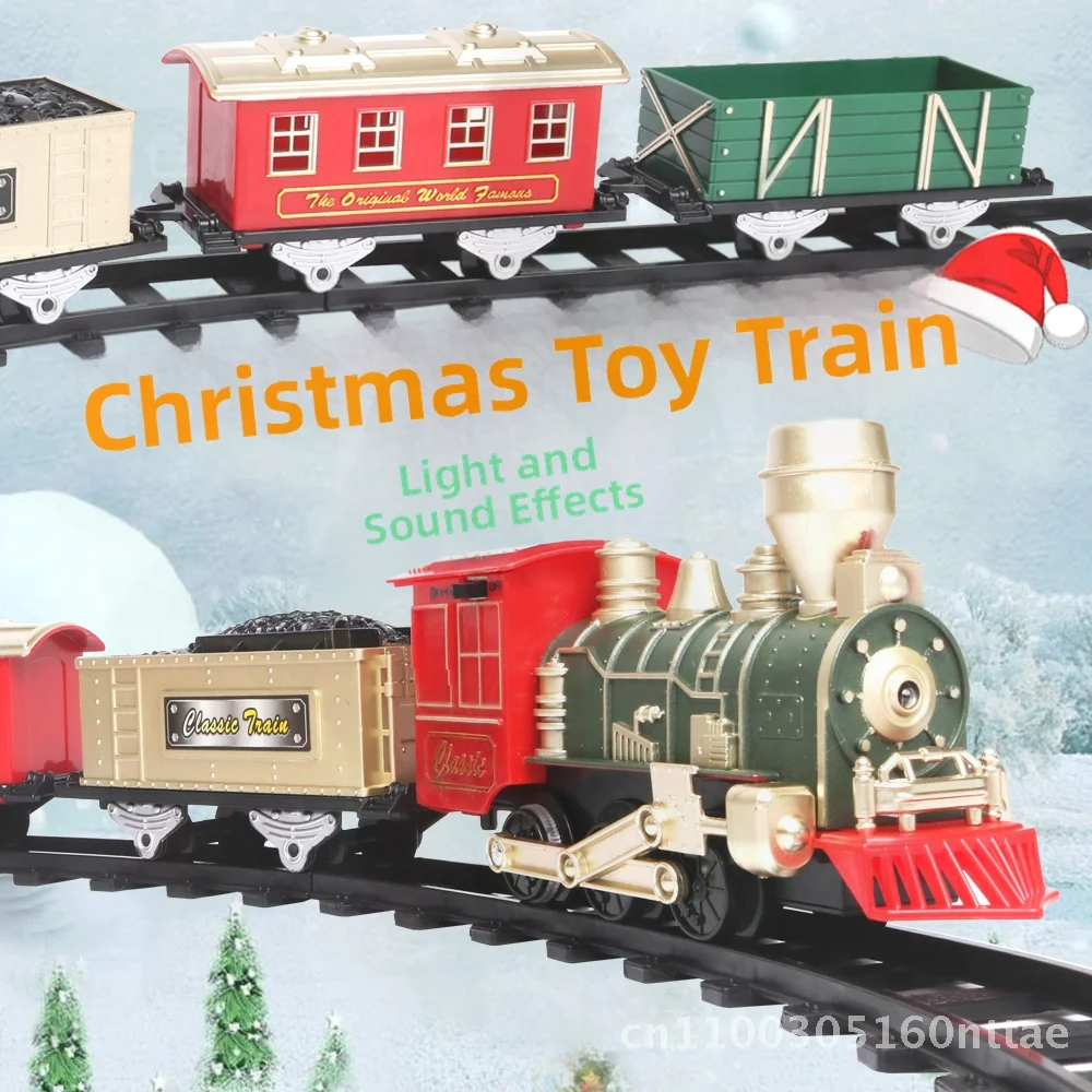 Retro Mini Electric Train Toy for Kids - Christmas Gift Boy Car Remote Control Railway Track Set for Children 4-6 Years Old