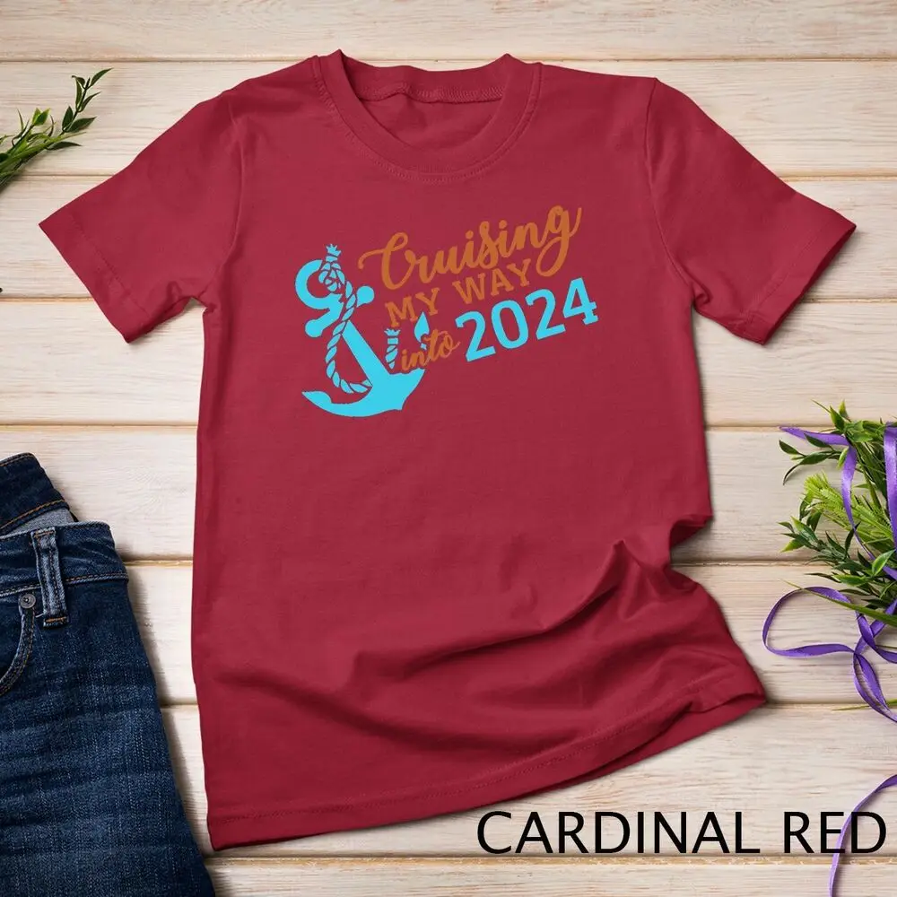 Cruising My Way Into 2024 Happy New Year 2024 Cruise T-Shirt Unisex T-shirt