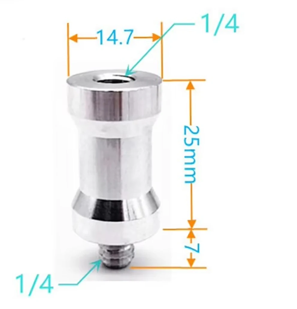 5 Stück 1/4 und 1/4 und 3/8 Buchse auf Stecker, einander Kopfschraube, Stativ, Schwenk-/Neigeblitz-Lampenfassung, Schnellmontage-Kamera, 1/4-20