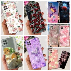 Transparent Soft TPU Bumper For Samsung Galaxy A12 M12 F12 Case Women Girly Fashion Flower Butterfly Funda Covers Samsung A12