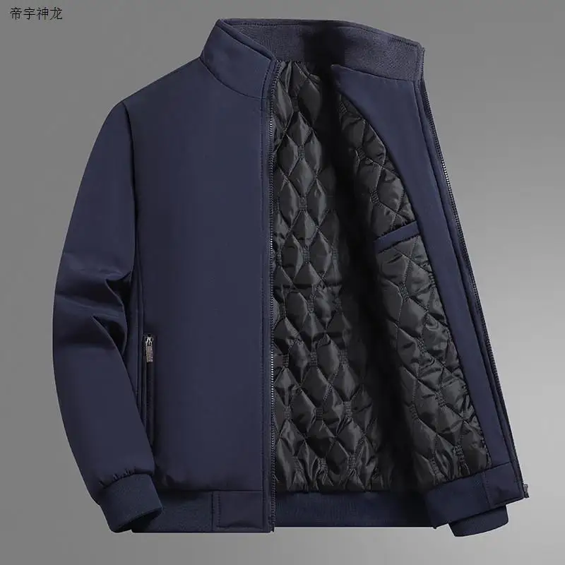 

Thiened Cotton Jaet Men's Winter Outerwear Fce Lined Overfilled Large Size Dad Clothes Casual Sli Polyester Fiber
