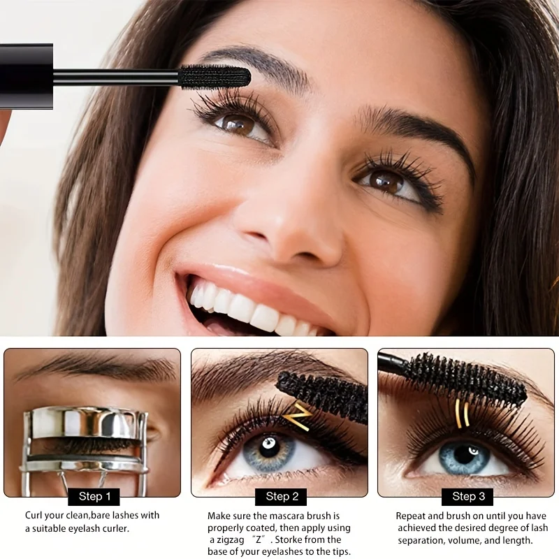 Ultra-Fijne Kleine Borstelkop Mascara Verlengende Zwarte 3d Lash Wimper Verlenging Wimpers Langdragende Zwarte Kleur Mascara