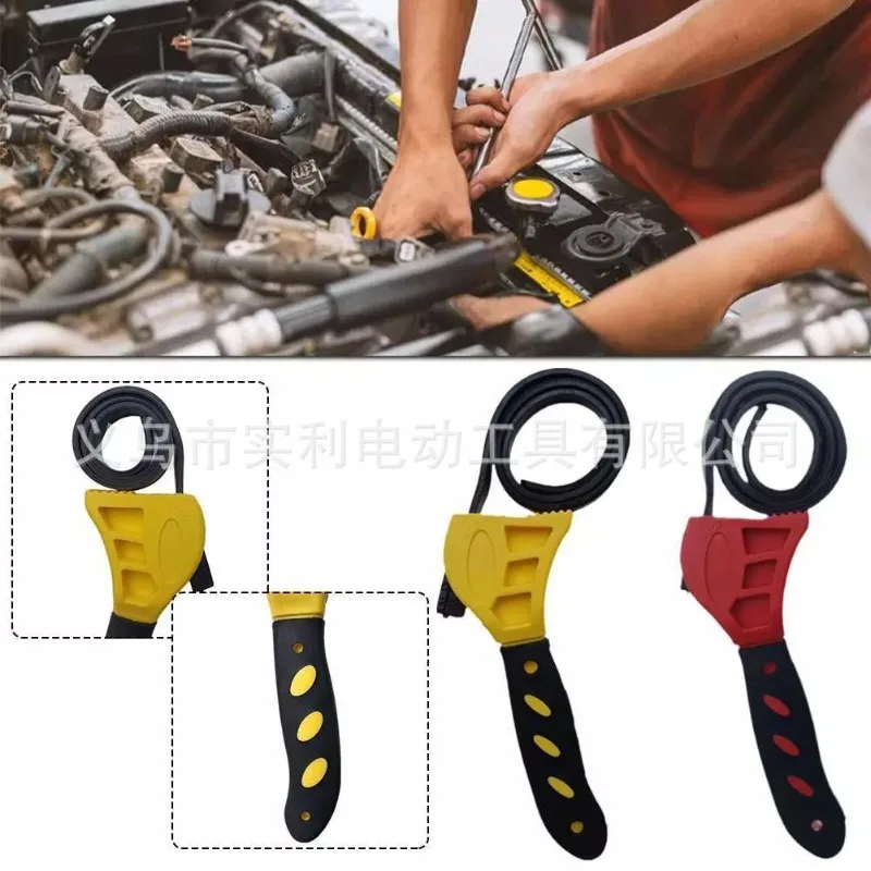 

1Pcs 6inch Belt Wrench Oil Filter Puller Strap Spanner Chain Wrench Strap Opener, Adjustable Disassembly Tool