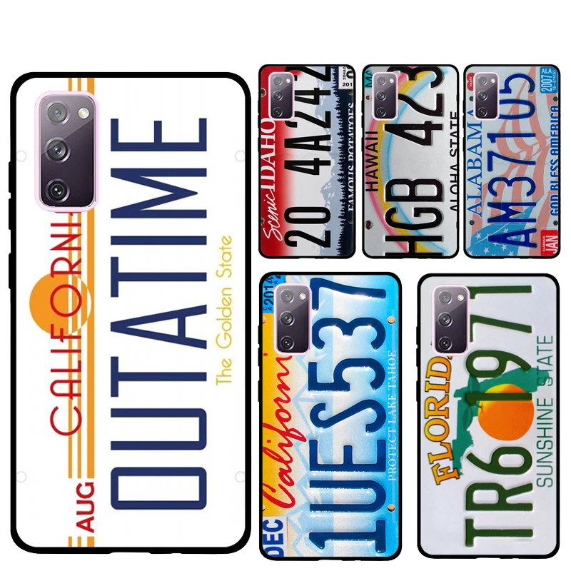 USA LICENSE NUMBER PLATES Phone Case For Samsung Galaxy S23 S24 S25 Ultra S9 S10 S22 Plus S20 FE S21 FE Back Cover