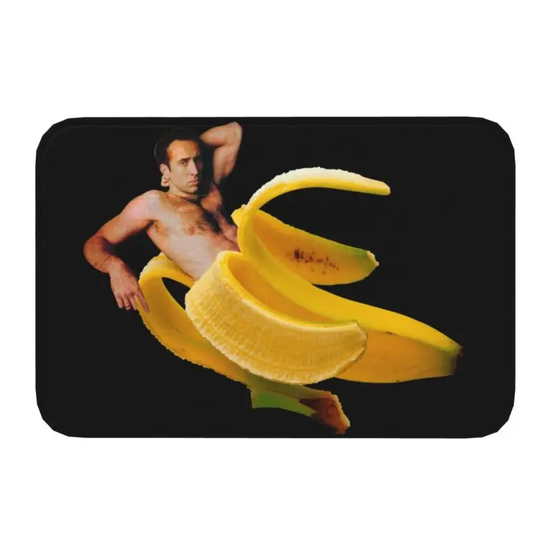 Nicolas Cage In A Banana Doormat Anti-Slip Kitchen Bath Mat Toilet Floor Door Entrance Carpet Rug