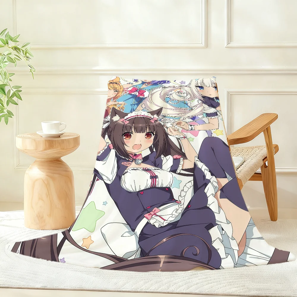 Anime Cute N-nekopara-a Blanket Throw Super Cosy Plush Living Room Sofa Couch Childish Birthday Gifts