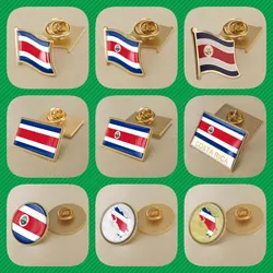 Costa Rica Costa Ricans Map Flag Brooches Badges Lapel Pins