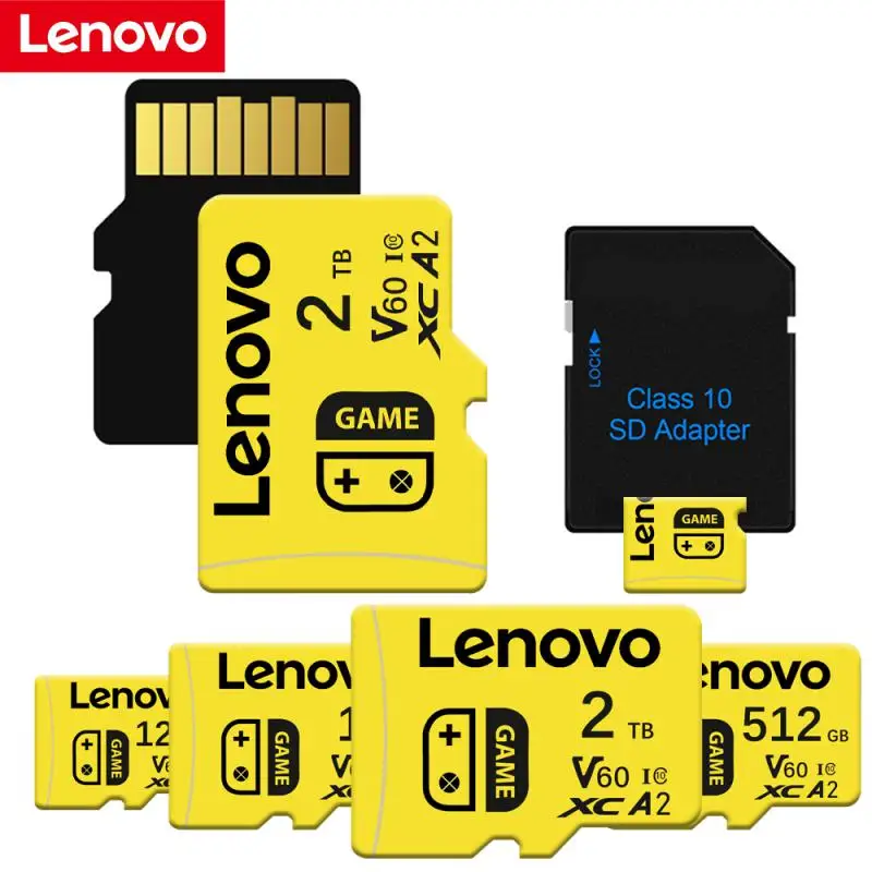 Lenovo Memory Card 2TB 1TB 512GB Micro TF SD Card 128GB Flash Class 10 SD Card 256GB TF Flash Memory Card For Phones Gaming Ps4