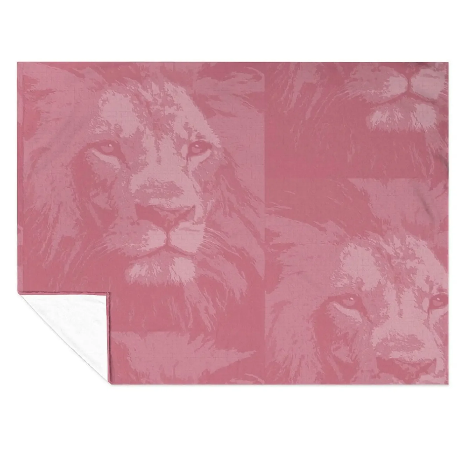 

Pink Lion Face Head Throw Blanket bed plaid funny gift Kid'S Moving Blankets