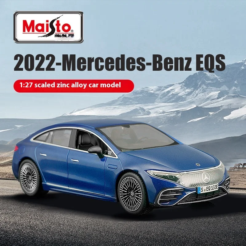 

Maisto 1:27 Mercedes Benz Eqs сине-серого цвета, новая модель электромобиля из сплава, модель автомобиля, украшение, коллекционные предметы для энтузиастов, подарок