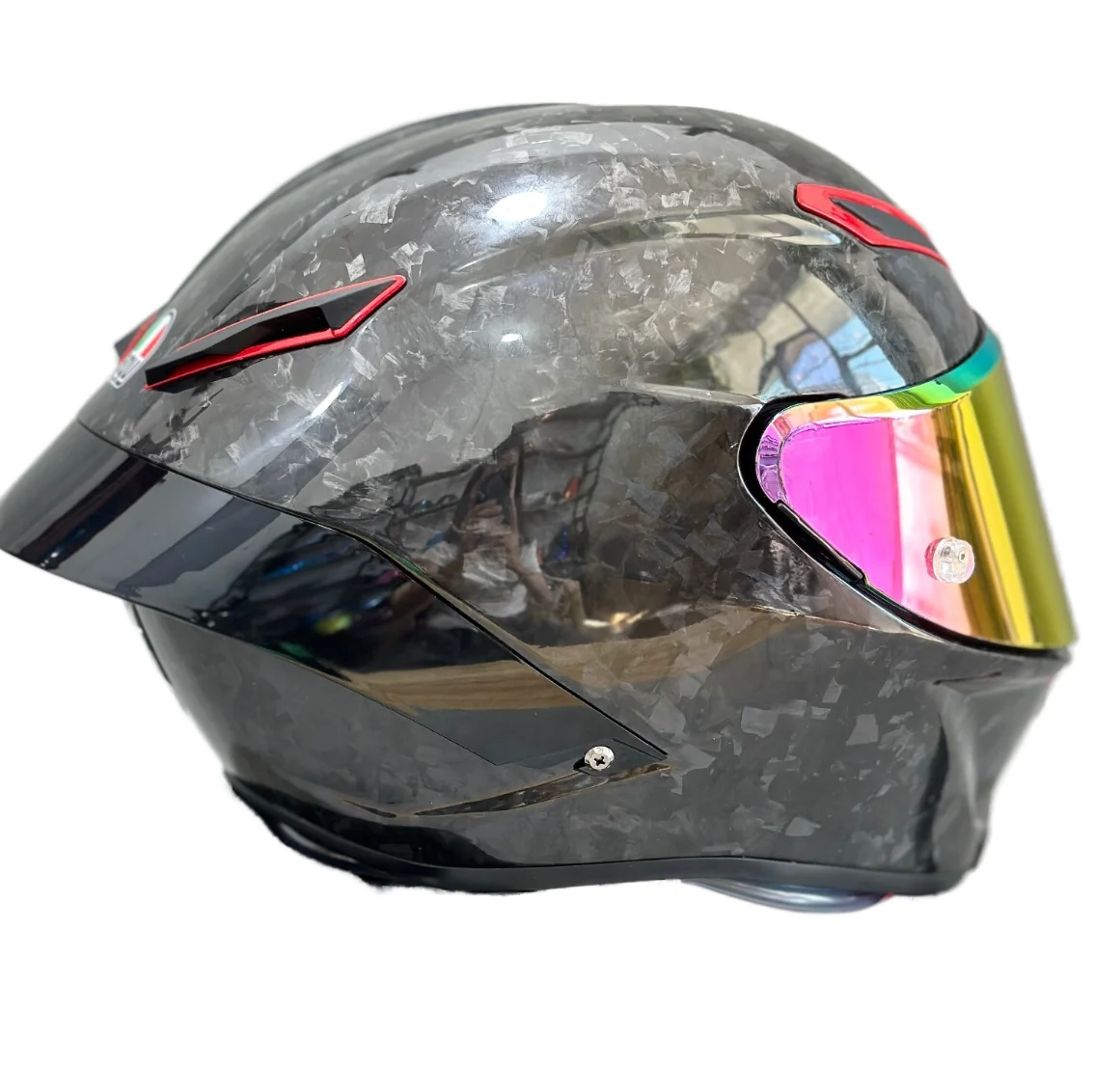 YX High Strength Carbon Fiber Full Face Safety Motorcycle Helmet Breathable & Water Resistant for Racing & Cruising