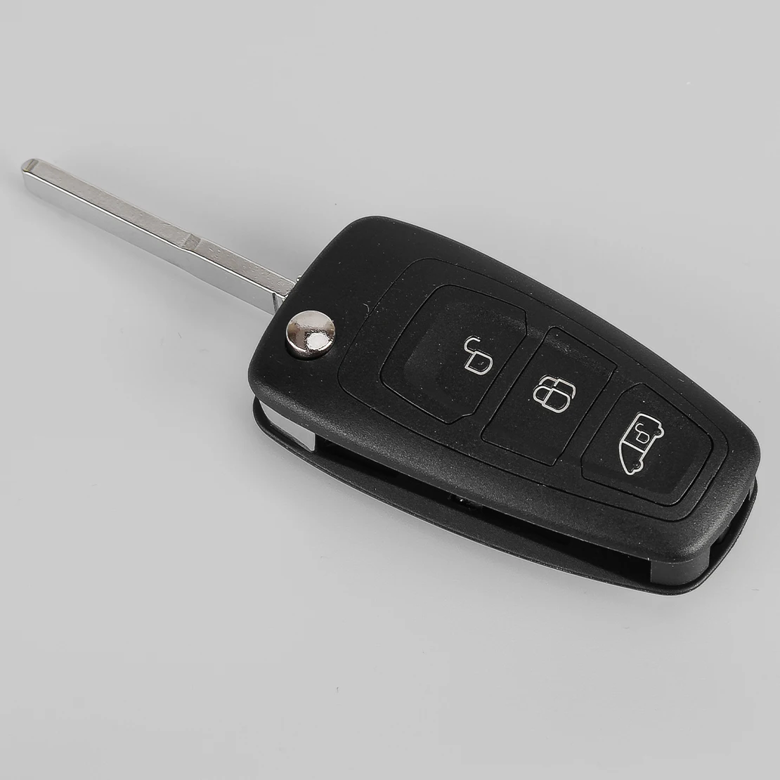 3 Buttons Flip Remote Key Fob Cover Case Shell with Uncut Blade Fit for Ford Transit Tourneo Custom 2016 2017 2018-2020