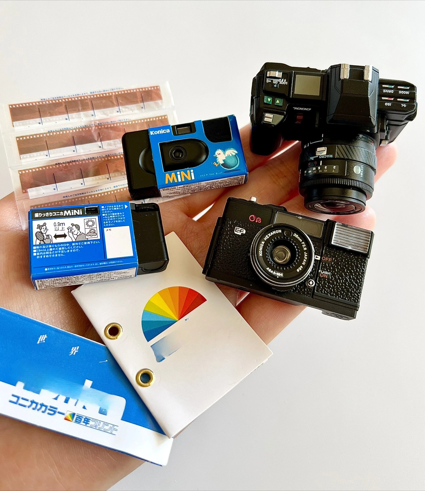 Kenelephant capsulespeelgoed Camera Miniature Collection schietapparatuur Negatieve filmfotoalbum voor 1/12 poppenhucijfers