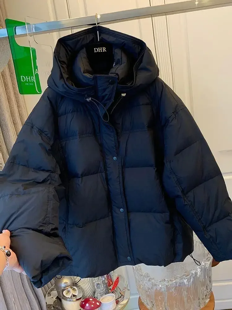 

2025 European Winter Fashion Oversized Women's Cotton Jacket Commuting Hooded Cotton Jacket