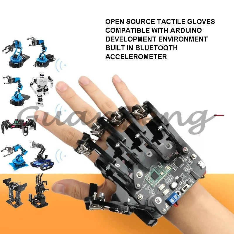 قفازات حسية جسدية مفتوحة المصدر يمكن ارتداؤها على هيكل خارجي ميكانيكي للتحكم الآلي #5