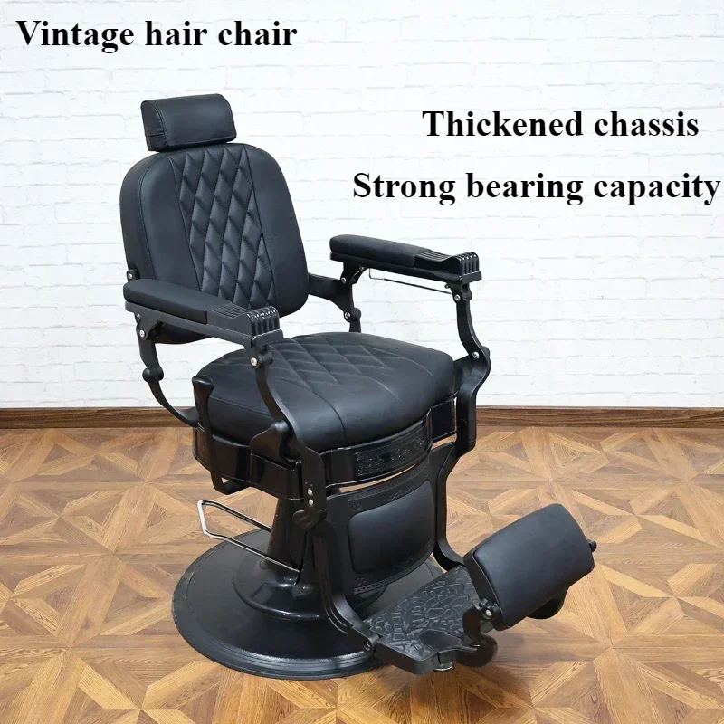 Retro hair chair Grease head Men's barber chair can be placed upside down shaving chair