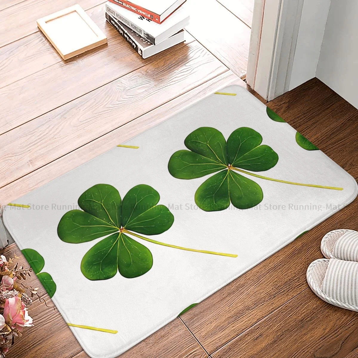 St Patrick's Day Bath Non-Slip Carpet Shamrock Living Room Mat Welcome Doormat Home Decoration Rug