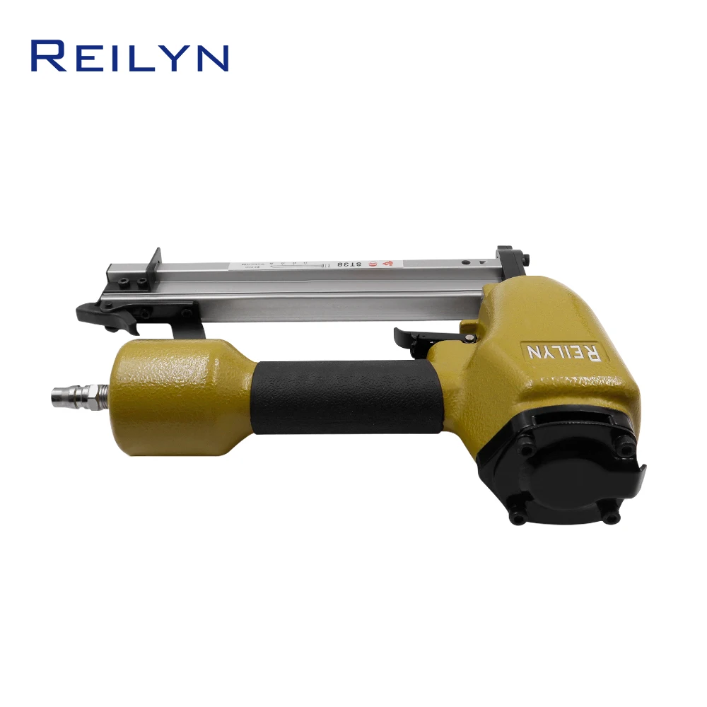 REILYN Air Concrete Stapler 14Ga ST38 Pneumatic Steel Nail Gun 15-38mm Professional Pneumatic Woodworking Framing Nailer