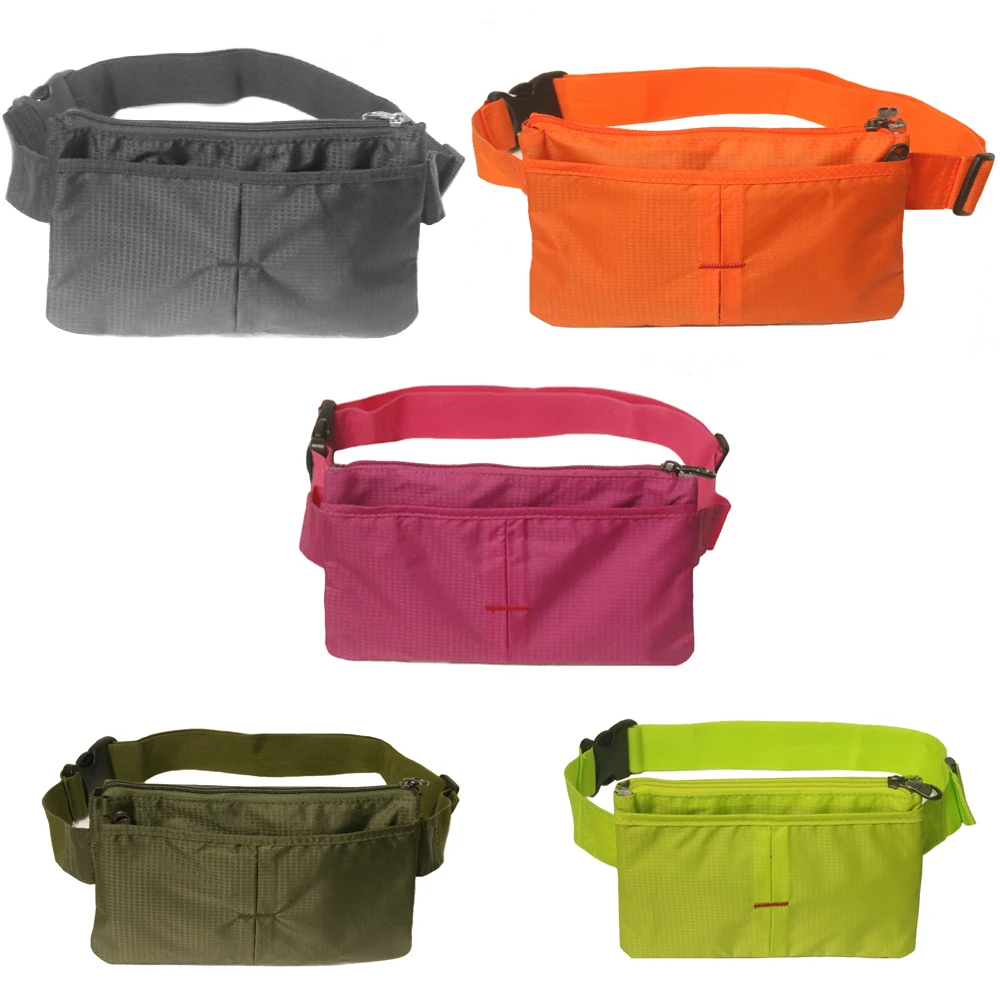 

Men Women Nylon 5 Pockets Waterproof Waist Packs Fashion Male Wear Resistant Black Fanny Pack Messenger Shoulder Bag