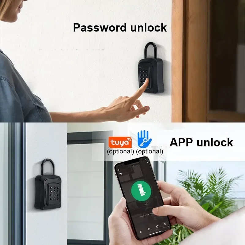 Tuya TTlock قفل باب ذكي ، صندوق مفاتيح بكلمة مرور ، IP65 مقاوم للماء ، صندوق قفل منزلي ، فتح تطبيق كلمة المرور ، صندوق معدني كبير السعة