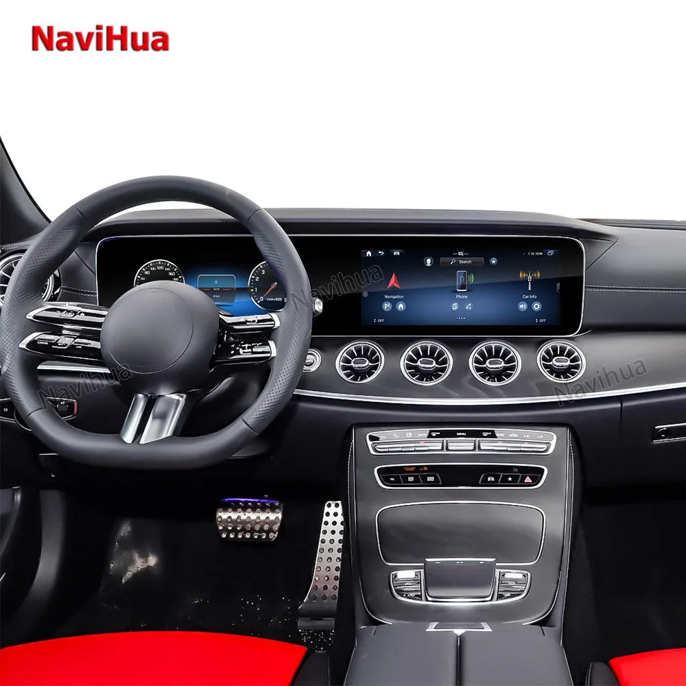 

Navihua автомобильный радиоприемник с двойным экраном Android, мультимедиа, стерео, GPS-навигация, ЖК-цифровой кластер для Mercedes Benz E W213 2016-2023