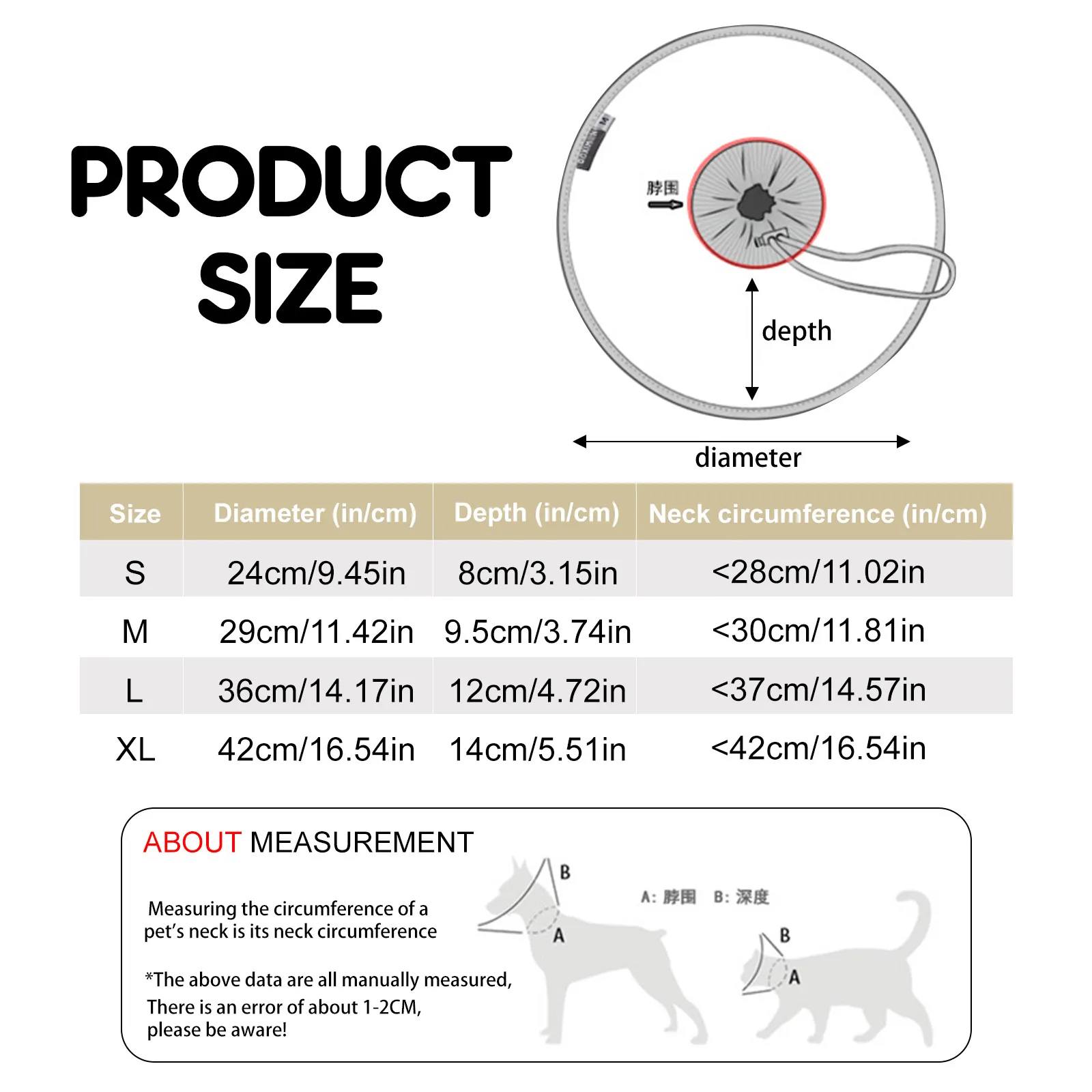 For Pets Transparent PVC Elizabeth Collar Waterproof Anti-Lick Neck Cone Cat Dog Surgery Recovery Collar