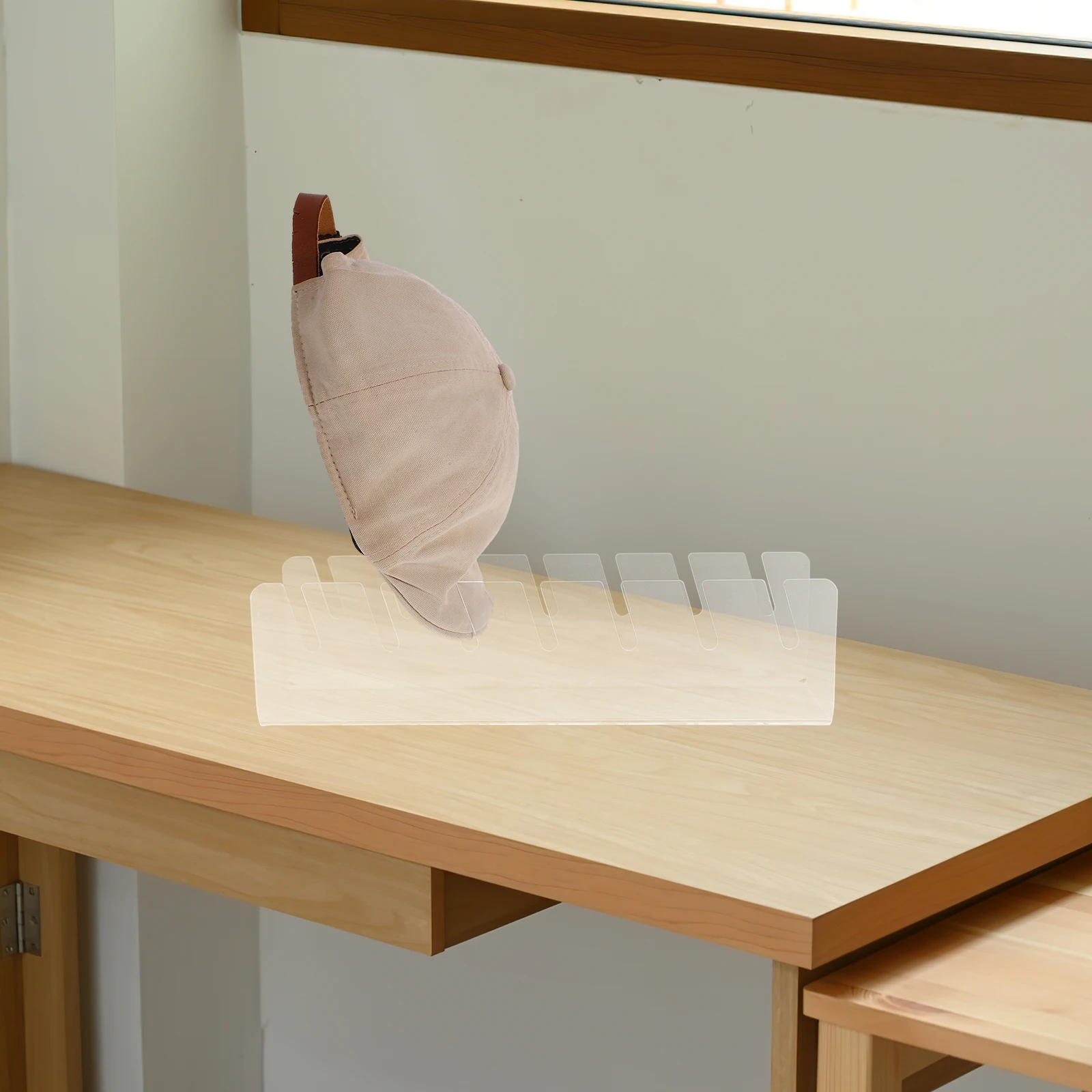 

2Pcs Baseball Hat Organizer No Install Clear Plastic Hat Rack for Closet Bedroom Office Space Saving Display Stand for Caps