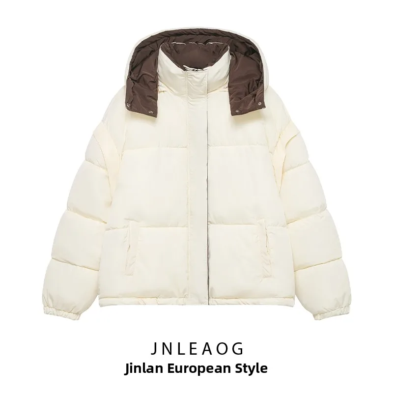 

Faionable Double-Sided Cotton Jaet Women's Street Sle Straight Cut Long Sve Zipper Closure Color Autumn New Ar...