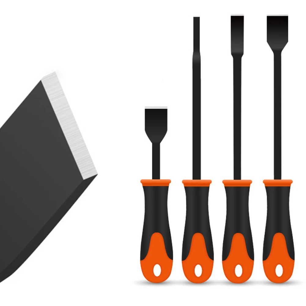 /3Pcs /Gasket /Scraper Set  Vanadium Steel For Carbon Removal And Decal Badge Cleaning Automotive Hand Tool Orange Black