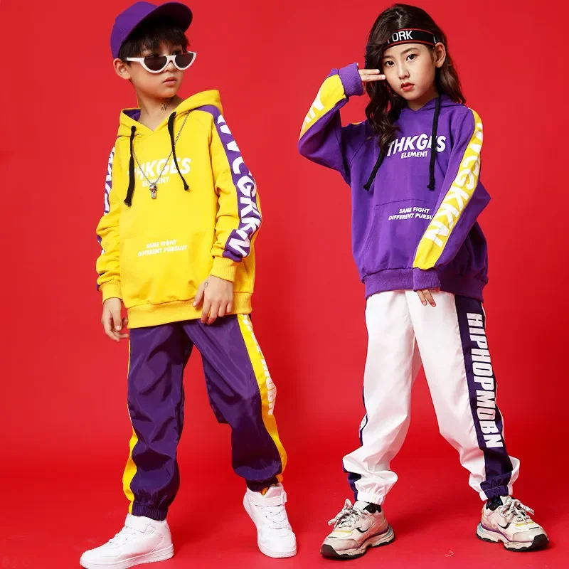 男の子と女の子のためのダンスコスチューム、ヒップホップウェア、キッズダンスウェア、韓国スタイル、ジュニア、ファッショナブル