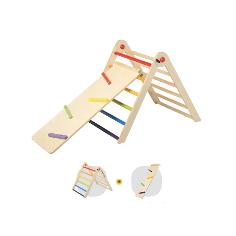 

Деревянный игровой комплекс 3 в 1 для дома: треугольная лесенка, гимнастический комплекс, игровое оборудование для помещений